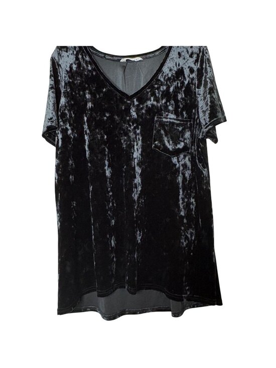 Spring + Mercer Tops - Spring + Mercer Womens XL Black Velvet Legging Tee V Neck Tunic Top Whimsigoth